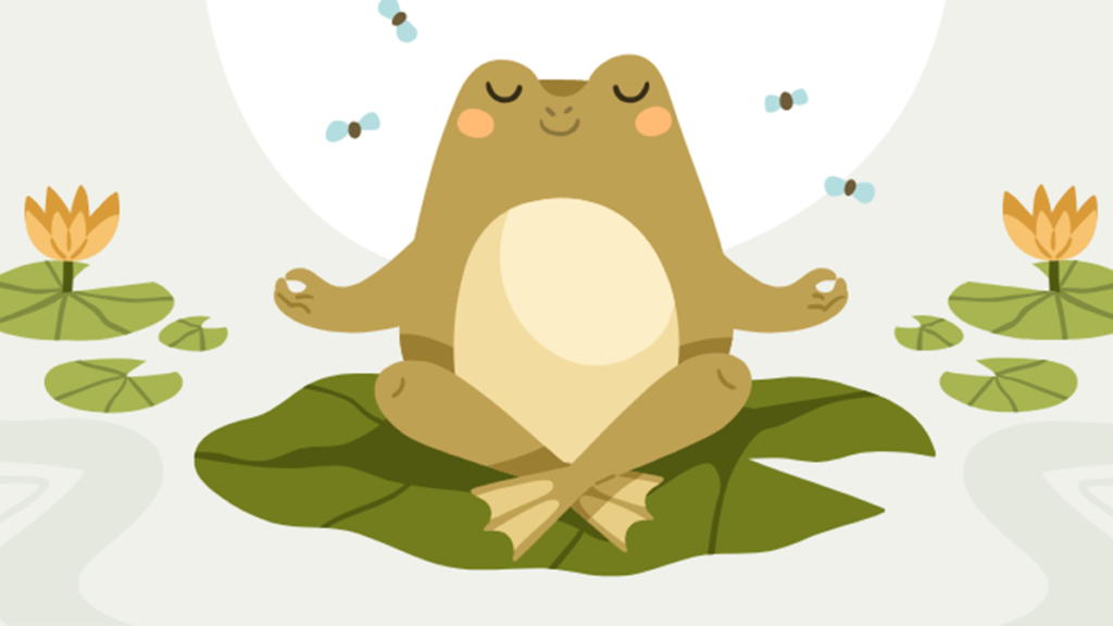 Illustration of a meditating frog