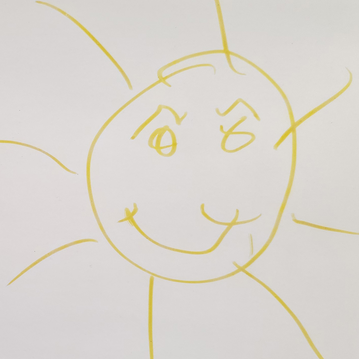Drawing of a smiling sun