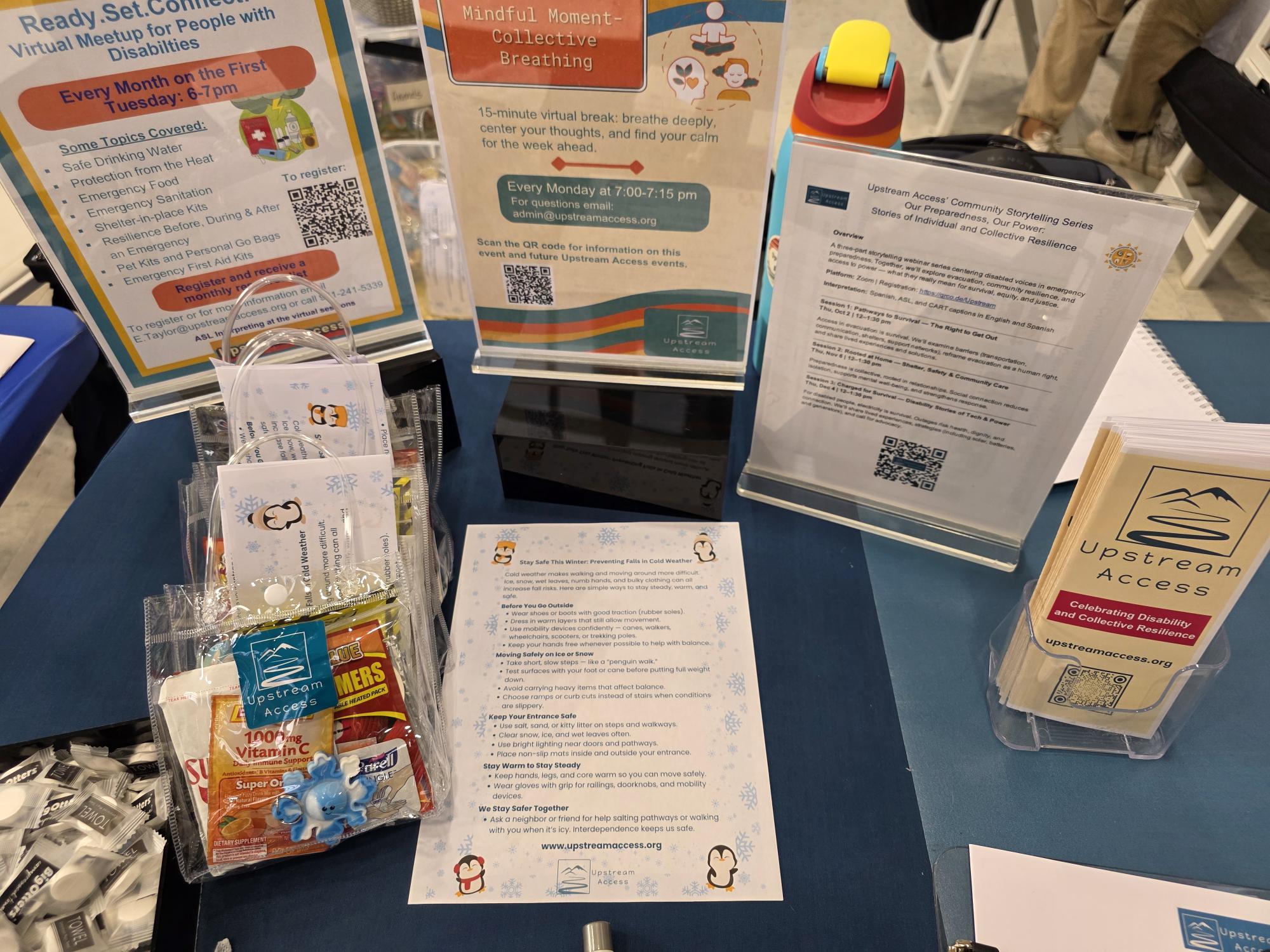 image of Upstream Access flyers on a table.